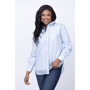 Rag & Bone Button Down Shirt Blouse Maxine Light Blue size XL